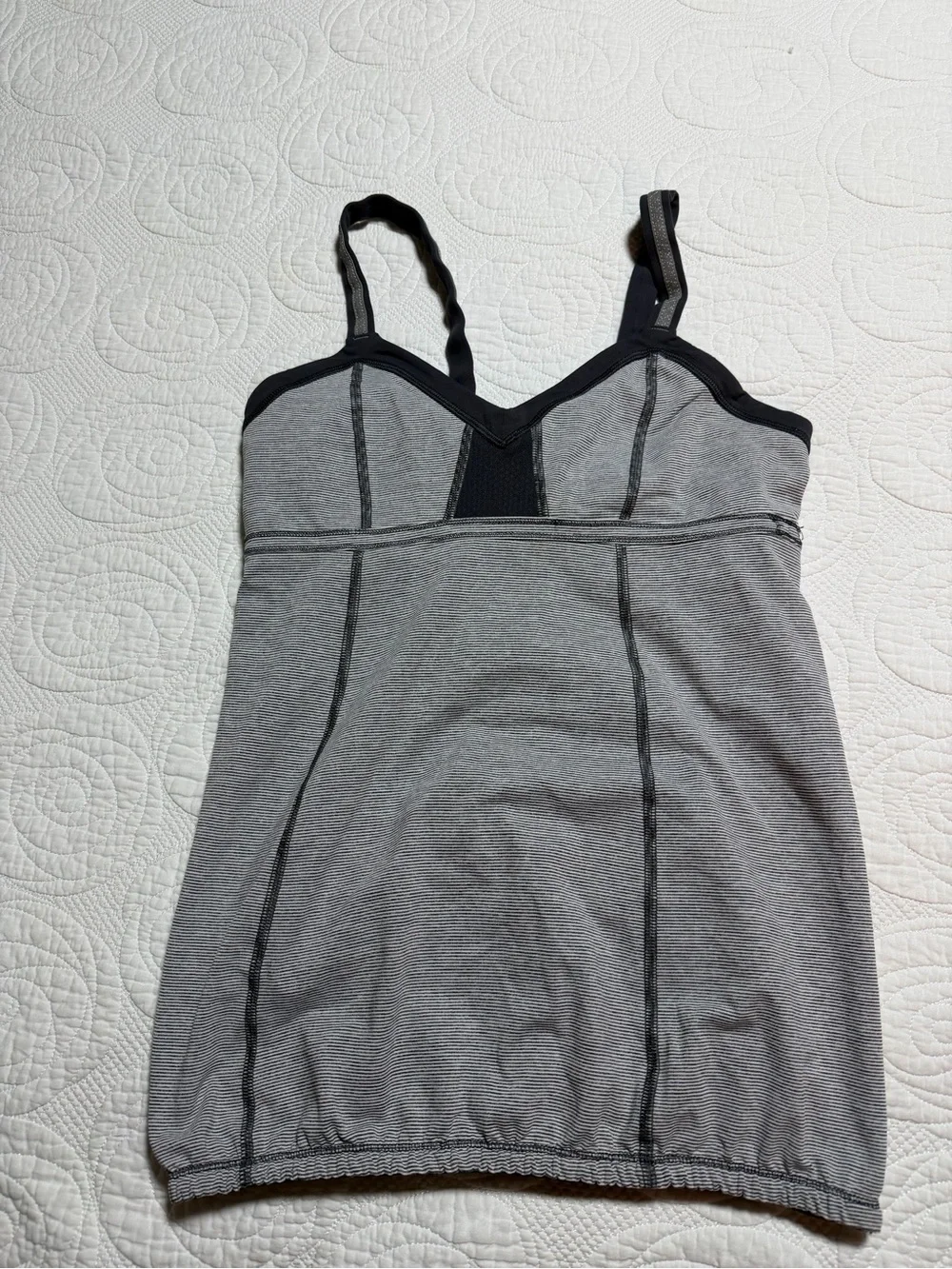 lululemon athletica Grey and Black Built-In Shelf Tank